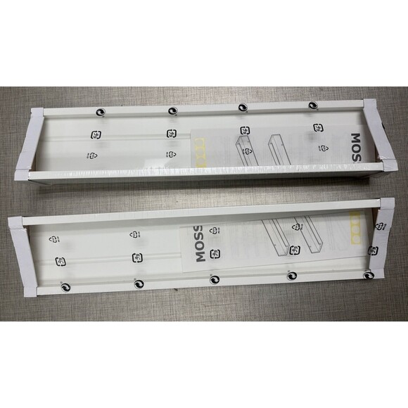 (2) IKEA Mosslanda 21 3/4” White Floating Shelf Picture Ledge 22509 (402.917.66) - Picture 1 of 5